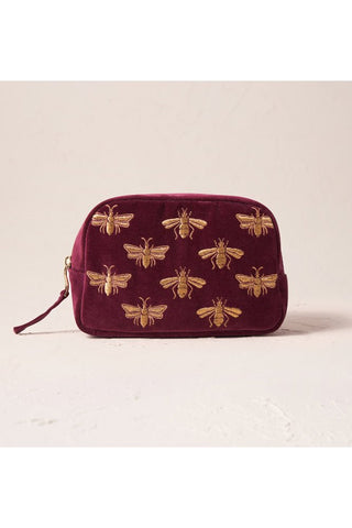 Elizabeth Scarlett Honey Bee Cosmetic Bag in Red Velvet - MMJs Fashion