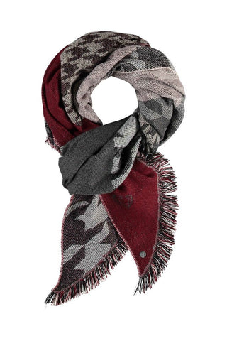 Fraas Scarf Red Grey Dogtooth - MMJs Fashion
