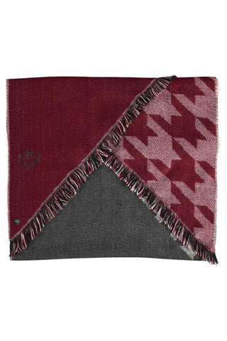 Fraas Scarf Red Grey Dogtooth - MMJs Fashion