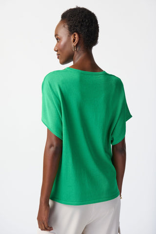 Joseph Ribkoff Cut-Out Neckline Top in Green - MMJs Fashion