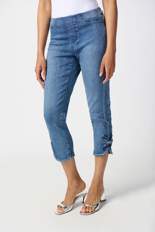 Joseph Ribkoff Slim Crop Jeans in Mid Blue - MMJs Fashion