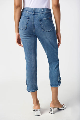 Joseph Ribkoff Slim Crop Jeans in Mid Blue - MMJs Fashion