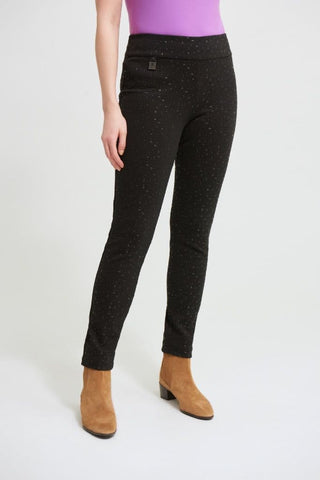Joseph Ribkoff Trousers Black Foiled Knit - MMJs Fashion