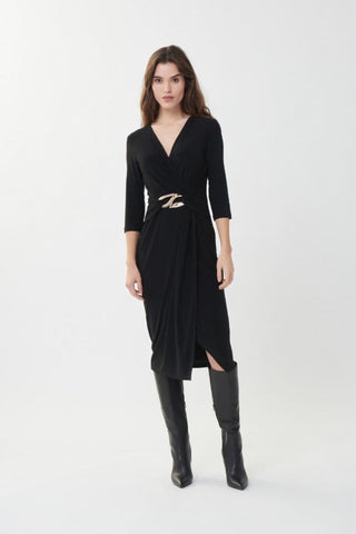 Joseph Ribkoff Wrap Dress Black - MMJs Fashion