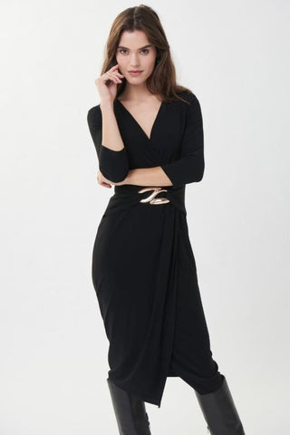 Joseph Ribkoff Wrap Dress Black - MMJs Fashion