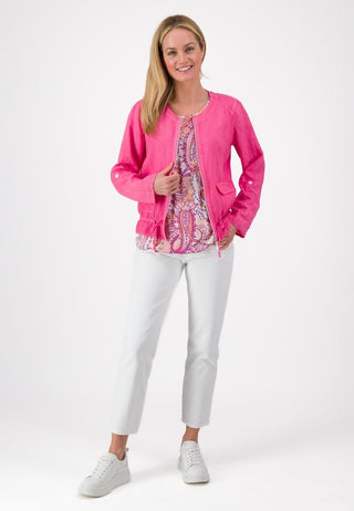 Just White Linen Jacket Pink - MMJs Fashion