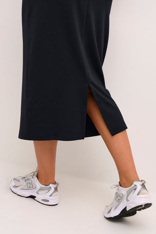 Kaffe Black Jersey Midi Skirt KAelsa - MMJs Fashion
