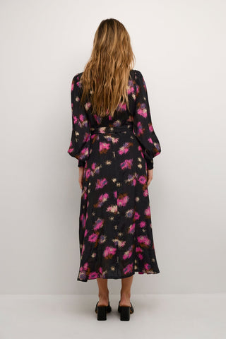 Kaffe Dress Black Pink Abstract Print - MMJs Fashion