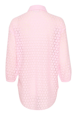 Kaffe Lace Pattern Blouse in Pale Pink Loren - MMJs Fashion
