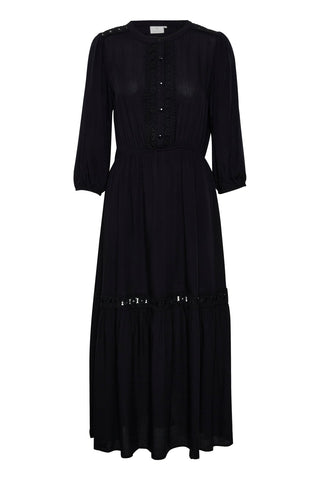 Kaffe Maxi Dress Black with Lace - MMJs Fashion