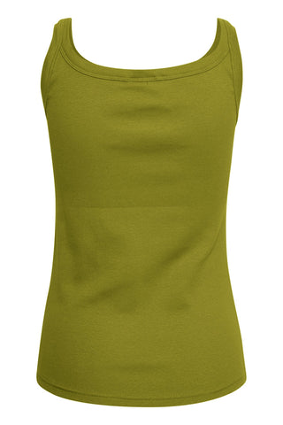 Kaffe Round Neck Vest Top in Citrus Green Carna - MMJs Fashion