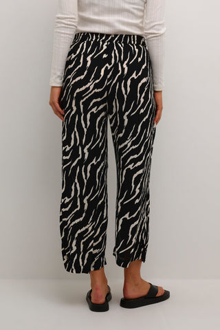Kaffe Zebra Print Trousers in Black & Ivory KAdacia - MMJs Fashion