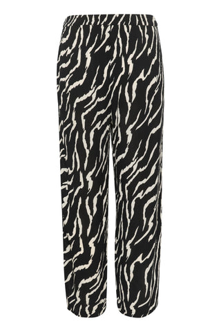 Kaffe Zebra Print Trousers in Black & Ivory KAdacia - MMJs Fashion