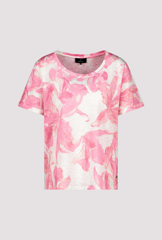 Monari Floral Print Top Pink and Ivory - MMJs Fashion