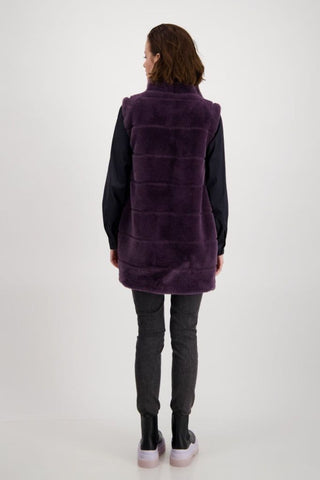 Monari Gilet Purple Faux Fur - MMJs Fashion