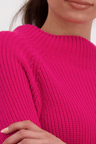 Monari Pink Jumper with High Neck - MMJs Fashion