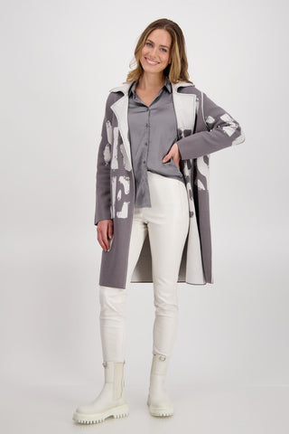 Monari Reversible Cardigan Grey Off White - MMJs Fashion