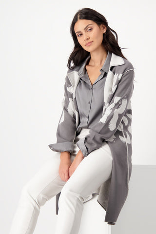 Monari Reversible Cardigan Grey Off White - MMJs Fashion