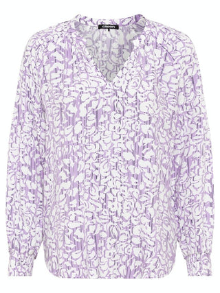 Olsen Abstract Print Blouse in Lilac - MMJs Fashion