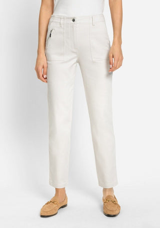 Olsen Beige Cropped Jeans Mona Slim - MMJs Fashion