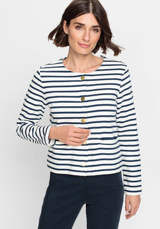 Olsen Blue Striped Jersey Jacket Henny - MMJs Fashion