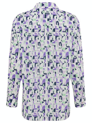 Olsen Graphic Print Blouse in Purple & Green - MMJs Fashion