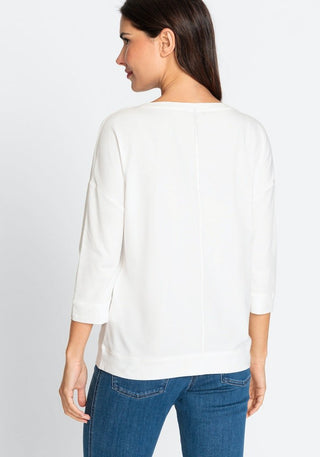 Olsen Ivory Top with 3/4 Sleeves - MMJs Fashion