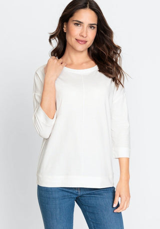 Olsen Ivory Top with 3/4 Sleeves - MMJs Fashion