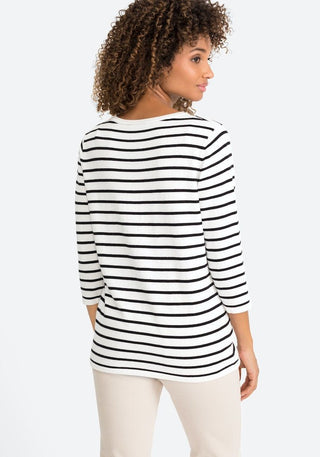 Olsen Jumper Off White Black Stripe - MMJs Fashion