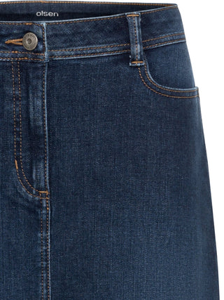 Olsen Knee Length Blue Denim Skirt - MMJs Fashion