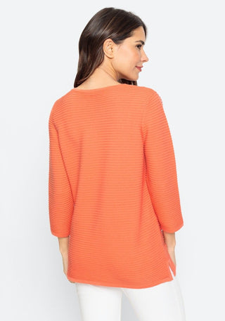 Olsen Ribbed Knit Jumper Orange Henny - MMJs Fashion
