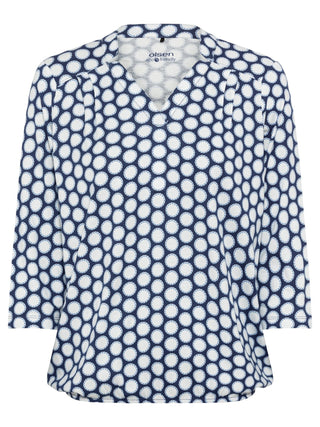 Olsen Spot Print Top Blue & White Clara - MMJs Fashion