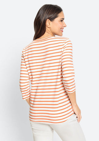 Olsen Stripe Top Orange Hannah - MMJs Fashion