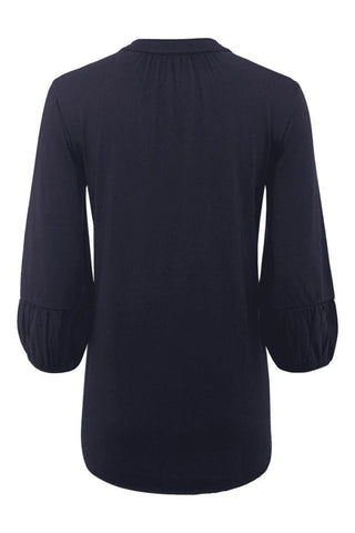Olsen Top Navy with Bell Sleeves - MMJs Fashion