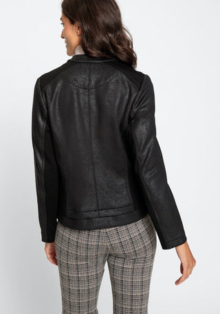 Olsen Zipped Moto Jacket in Black - MMJs Fashion