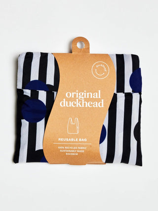 Original Duckhead Reuseable Bag Polka Stripe Pattern in Blue - MMJs Fashion