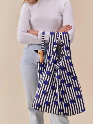 Original Duckhead Reuseable Bag Polka Stripe Pattern in Blue - MMJs Fashion