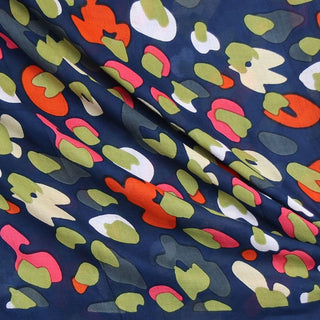 POM Camouflage Print Scarf in Blue Green Orange - MMJs Fashion