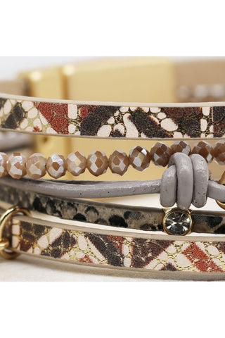 POM Multistrand Bracelet Gold Snakeskin - MMJs Fashion