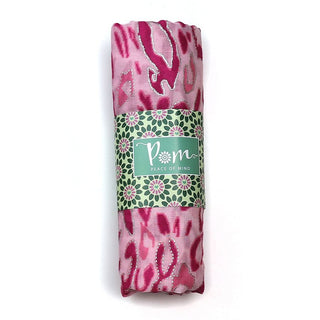 POM Pink Animal Print and Metallic Overlay Scarf - MMJs Fashion