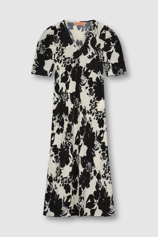 Rino & Pelle Dress Black Off White Floral Foxy - MMJs Fashion