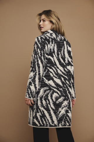 Rino & Pelle Long Cardigan Black White Zebra Kee - MMJs Fashion