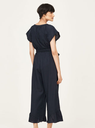 Thought Jumpsuit Navy Lace Trim Yola - MMJs Fashion