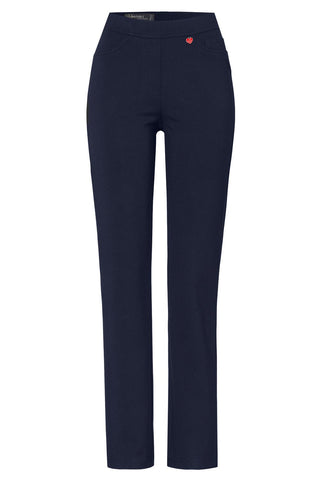 Toni Pull-On Trousers Navy Blue Slim Alice - MMJs Fashion