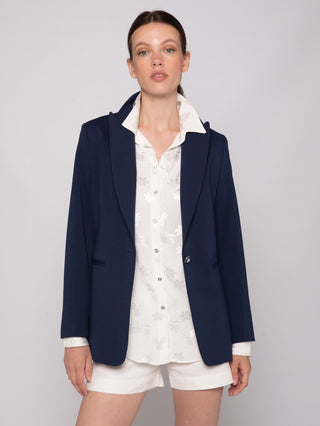Vilagallo Navy Blue Tailored Jacket Sophia - MMJs Fashion