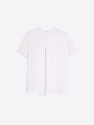 Vilagallo White Flower Embroidered Top Darzie - MMJs Fashion
