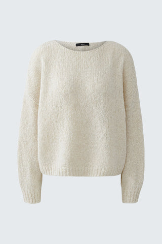 Oui Boat Neck Jumper Beige Melange