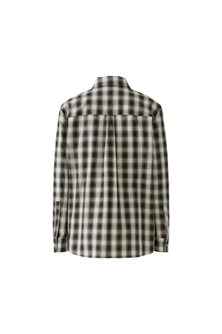 Oui Pussy Bow Checked Blouse Ivory Black