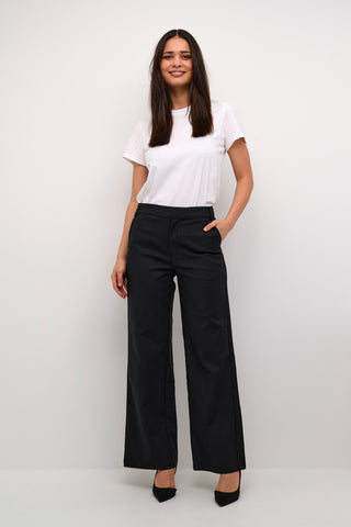 Kaffe Wide Leg Trousers Black Loraine