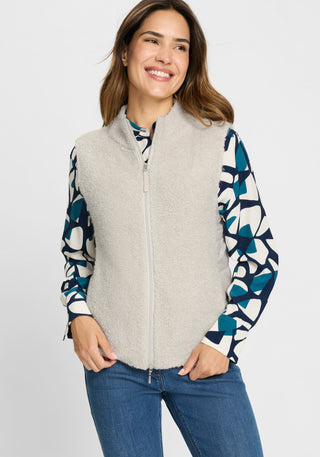 Olsen Mixed Material Gilet Beige Henny